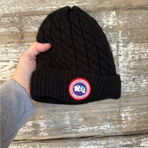Canada goose winter cap. Bought at vintage store no idea if real.